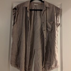 Men's Casual Sleeveless Shirt - Gray